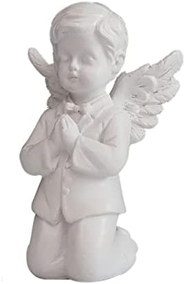 XINTX MINI פסל מלאך מתפלל, צלמיות מלאך אפוטרופוס פסלי שרף פסלי ספרים מדף ספרים חדר שינה חדר שינה קישוטי