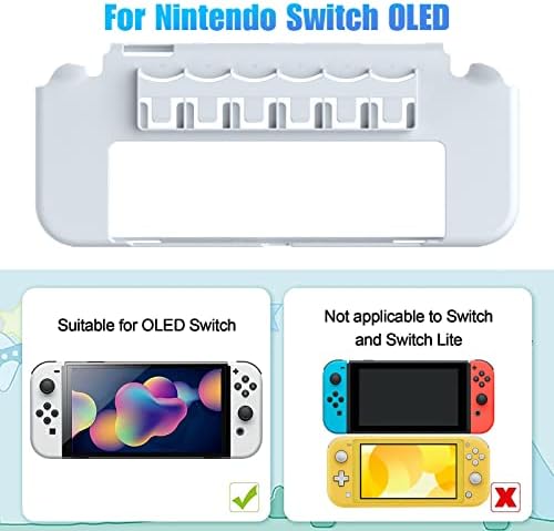 1 x מארז כיסוי אחיזת מגן על קונסולה עם 6 משבצות אחסון בכרטיסי משחק עבור Nintendo Switch OLED