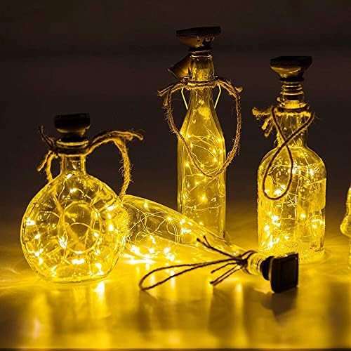 5 חבילות של 20 אורות בקבוק יין LED עם פקק, 6 רגל אורות פקק חוט נחושת סוללה פיה המופעלת על מיני מיתרים