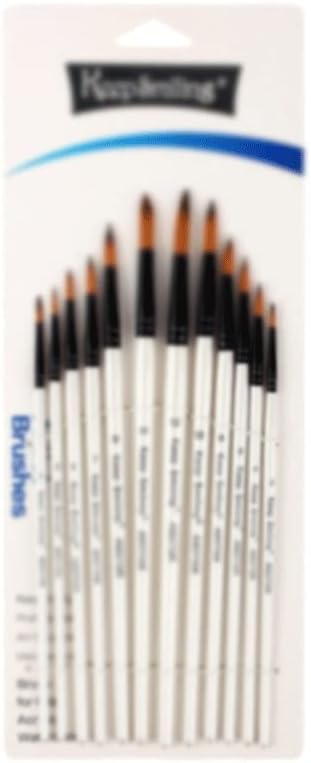 מברשת ניילון MHYFC 12 אמנות קו קווי עט צביעה של צבעי מים בצבעי מים גיר מברשת מברשת שמן (צבע: E, גודל