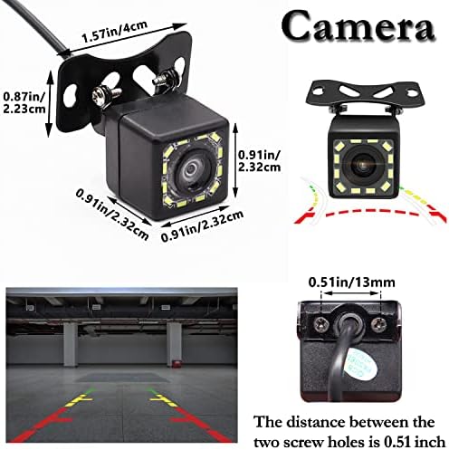 מצלמת גיבוי לרכב של AIENXN, 270 מעלות נוף רוחב זווית אטום למים HD 12 מגודלים ראיית לילה רכב אחורי מצלמה כולל תושבת