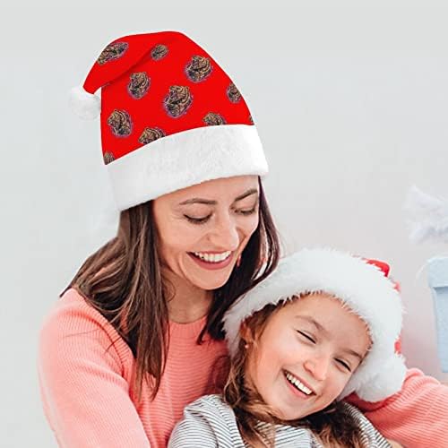 דוב גריזלי כועס מצחיק חג המולד כובע סנטה קלאוס כובעי קצר קטיפה עם לבן חפתים עבור חג המולד חג מסיבת