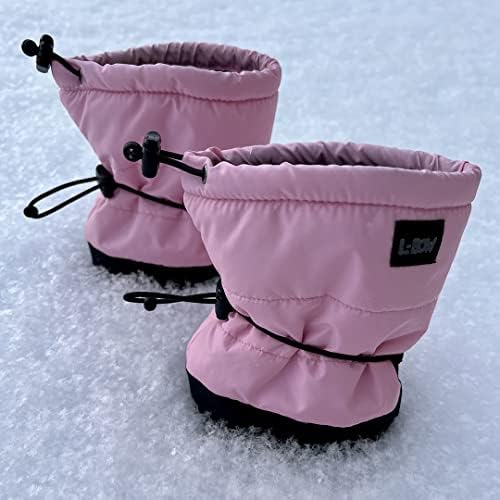 מגפי מזג אוויר קרות של תינוקות L-Bow + מגפי חורף לתינוקות ובנות + קל להחליק עליה עם רירית פליס