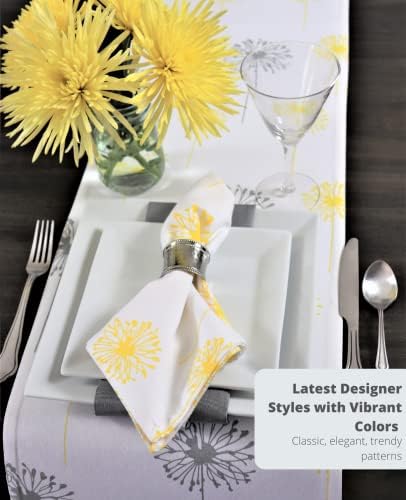אוסף Crabtree אפור צהוב שן הארי האביב רצים שולחן אביב עיצוב בית חווה מטבח ושולחן מצעי שולחן כותנה רצים לשולחן