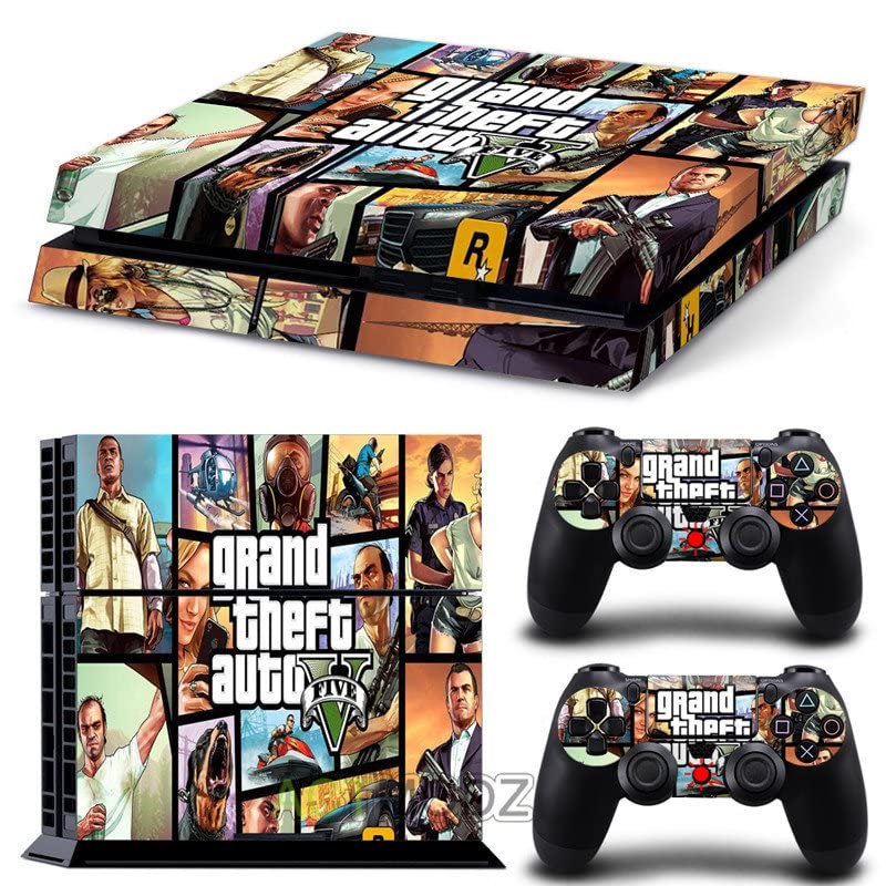 עבור PS4 Slim - Game Grand GTA גניבה ומדבקת עור Auto PS4 או PS5 לפלייסטיישן 4 או 5 קונסולה ובקרים מדבקות ויניל