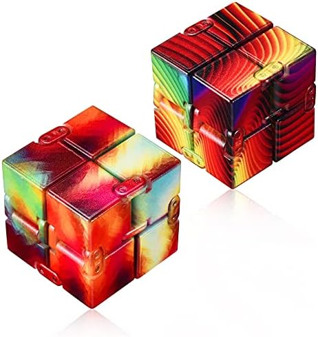 Pazzazz Fikget Cube Cube Toy-2set קוביות קסם, צעצועים לקלה וחרדה, קוביית צעצועים לקוביית אינסוף קוביית