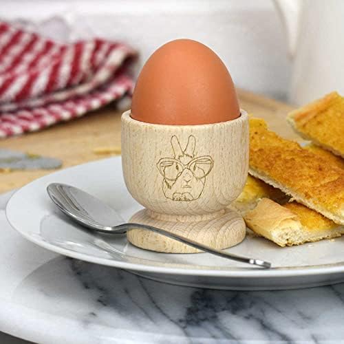 אזידה 'ארנב עם משקפי שמש' כוס ביצה מעץ