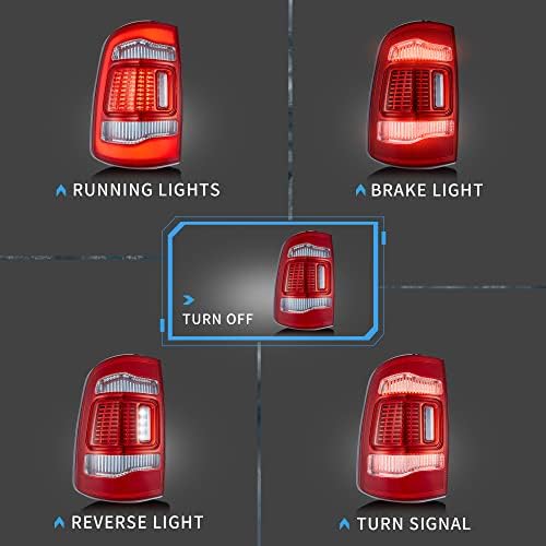 וולנד הוביל אורות זנב תואם עם 2010-2018 דודג ' רם 1500 2500 3500 טנדר, מלא הוביל הרכבה מנורה אחורית עם