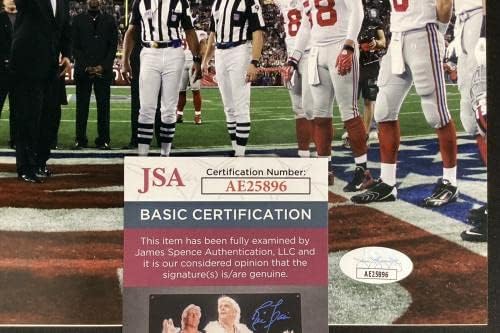 ג'ף פייגלס חתום תמונה 8x10 חתימה כדורגל מול פטריוטס סופרבול אלי JSA - תמונות NFL עם חתימה