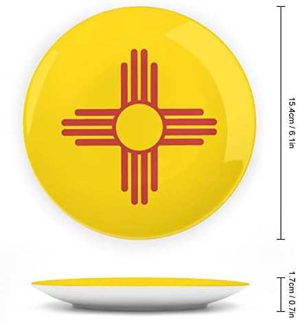 מפת ניו מקסיקו עם צלחות קרמיקה של צלחות דקור דגל