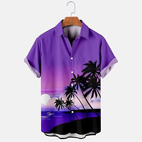 חולצת הוואי גברים מהירה מהירה חולצות אלוהה טרופיות מהירות שרוול קצר חוף חולצות חולצות חולצות חולצות