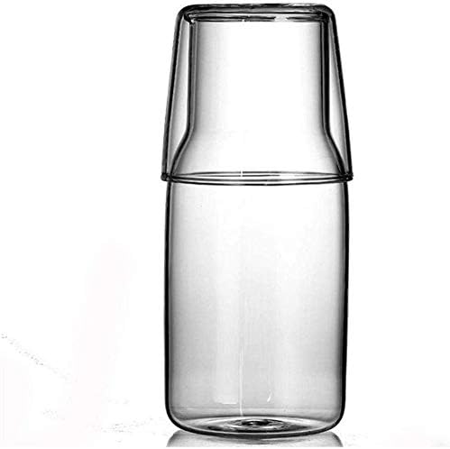Chaiodengzi 0.4 ליטר/ליטר כד זכוכית סיליקט סיליקט מיכל זכוכית מיכל מים עם כד תה מכסה עם בקבוק מים שפכים ללימונדה/שתייה