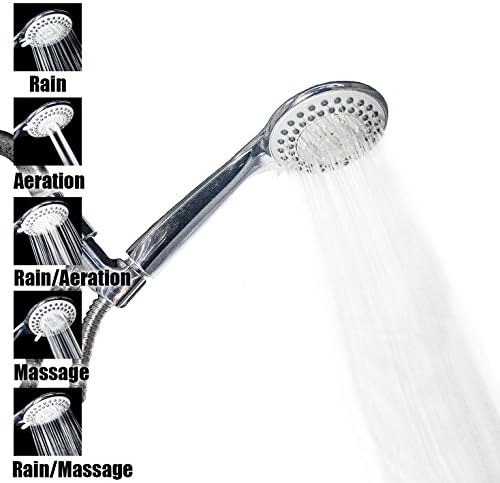 ראש מקלחת - גשמים כף יד לחץ גבוה וזרימה עם מגביל מים נשלפים - ראש מקלחת כרום חזק/ניתן לניתוק לעיסוי גשם והרפיה