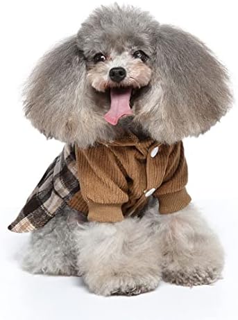 Chezabbey משובץ סרוג שמלת כלב שמלת קפוצ'ון סוודר שמלת סווטשירטים מקסימים בגדי חיות מחמד מעילי