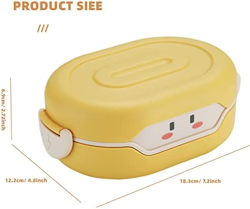 קופסת בנטו של צ'צ'מו עם תאים קופסת אוכל ניידת קופסת סלט דליפות קופסה מצוירת מכולות ארוחת צהריים עובדות