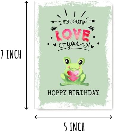 אני צפרדני אוהב אותך יום הולדת הופ יום הולדת מצחיק כרטיס יום הולדת - כרטיס יום הולדת חמוד - כרטיס צפרדע
