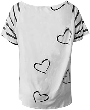 חולצות חולצות לחולצת קישוט בצורת לב רופפת חולצת שכבות רוכסן עם שרוולים קצרים עם צווארון V