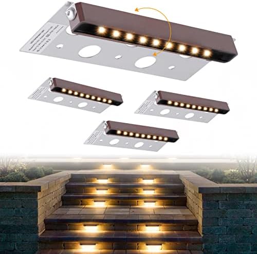 Kartols 7 אינץ 'LED תאורת נוף קשיח, 4 נורות מדרגות חיצוניות ואורות קיר תמך במתח נמוך של 2.5 וולט,