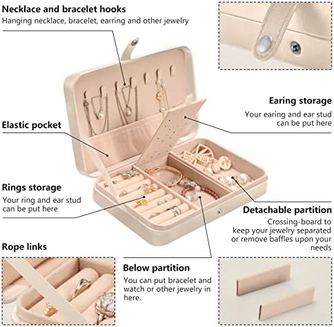 innewgogo Koala קופסת תכשיטים קטנה חמודה מארגן תכשיטים עור PU, מחזיק תכשיטים לתצוגת נסיעות לבנות