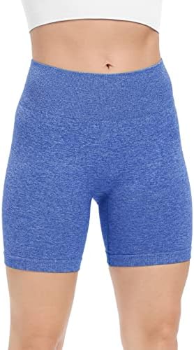 מכנסי אימון של Baydi לנשים 3 חבילות מותניים גבוהות מותניים חלקים מכנסיים קצרים יוגה אתלטים מכנסיים קצרים