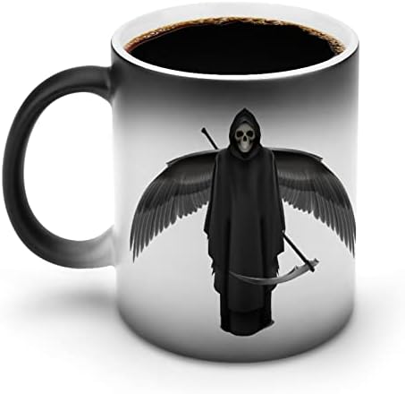 מוות מלאך מוות יצירתי שינוי צבע קרמיקה קפה כוס חום שינוי ספל מצחיק עבור בית משרד