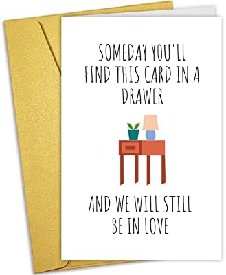 NCHIGEDY CARKE CARD של יום האהבה עבורו, כרטיס יום השנה המצחיק לאשתו של הבעל, יום אחד תמצא את הכרטיס