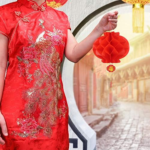 BEMEMO 20 חתיכות שנה חדשה סינית פנסים בנייר אדום מעבה קישוטים סיניים תלייה קישוטי פנס