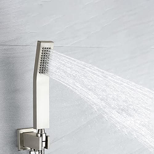 מקלחת מערכת, מקלחת ברז סט קיר רכוב גשם מקלחת קומבו סט מוברש ניקל אמבטיה ומקלחת לקצץ ערכת עם 8 סנטימטרים