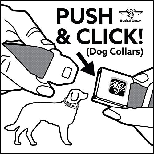 צווארון כלבים באבזם בטיחות אבזם אבזם - Hemi 5.7 ליטר שחור/לבן/כסף - 1 רחב - מתאים לצוואר 15-26 - גדול