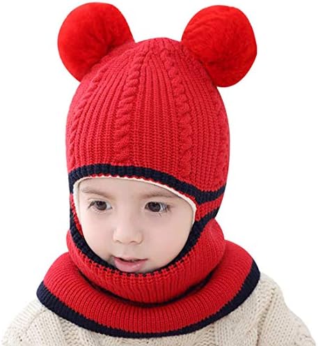 כובע חורף פעוט, כובע חורף לתינוק, בנות מרופדות בנות כובע חורפי, כובע חורף ילדים צעיף אוזניים מכסה גולגולת מכסה