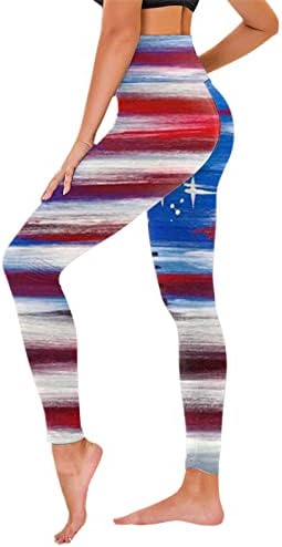 דגל אמריקאי 4 ביולי חותלות נשים בקרת בטן ארהב מכנסי דגל מכנסי