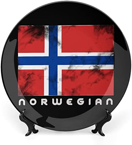 דגל נורווגי עכשיו עצם מצחיק סין צלחת דקורטיבית צלחות קרמיקה עגול