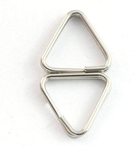 10 יחידות נירוסטה משולש מפתח טבעת 1 ממ חוט 12 ממ מפתח טבעת עבור מפתח שרשרת חגורות קישוט