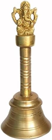 Sharvgun 7 אינץ 'גנשה פסל פליז זהב פעמוני יד המגישים מדיטציה הרפיה קוראת בפעמונים, 1.32 קילוגרמים