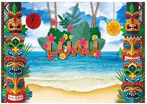 מצחיק 8 * 6 רגל רך בד ואאו רקע הוואי אלוהה מסיבת צילום רקע טרופי קיץ מסיבת באנר חוף דקל עלים הוואי חוף