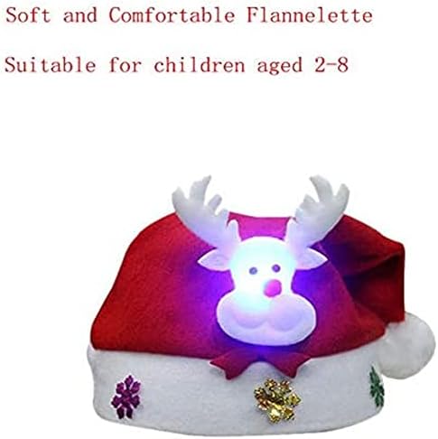 איש חג המולד הזקן איילי שלג, 3 סוגים של כובעי חג המולד עם כובעי מסיבת חג המולד רכים עם נורות לד