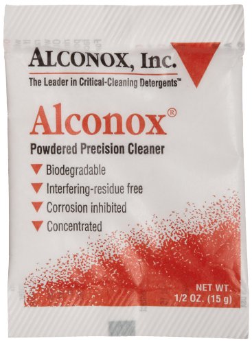 Alconox 1112 מנקה דיוק אבקה, תיבת מתקן מנות 50 x 1/2oz