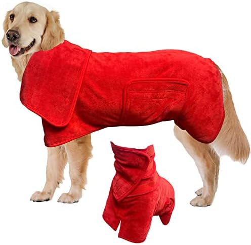 מגבת כלבים של DcoAgt כלבים לכלב לייבוש מהיר, חלוק אמבטיה של כלב לכלב גדול לכלב, מיקרו-סיבי סופג כלב חתול חיית מחמד