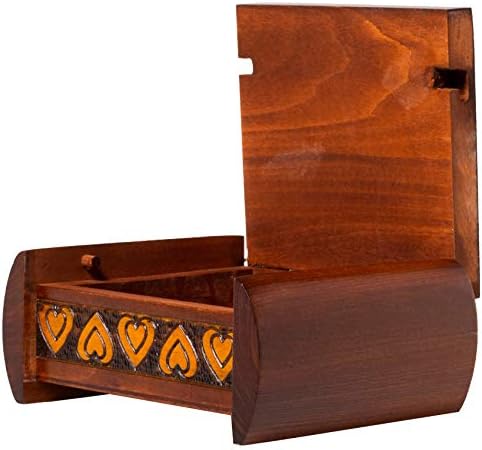 ינשוף מלאכותי פולני בעבודת יד משילוש קלטי וקופסת לב 6 קופסת עץ עם פתיחה סודית