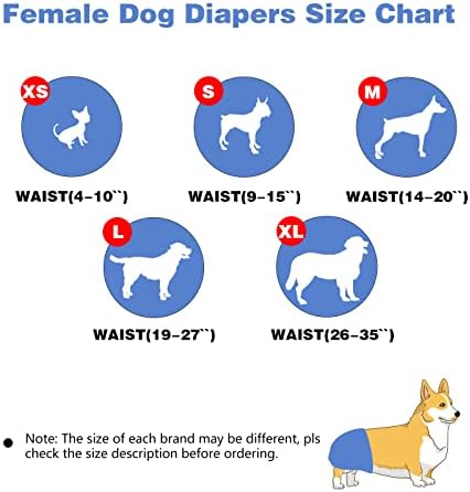 חיתולי כלבים לנשים לשימוש חוזר, חיתולי כלבים סופגים במיוחד לילדה כלבלב בחום תקופתי, עטיפות