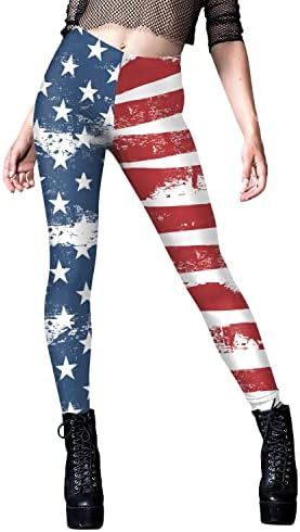 4 ביולי חותלות לנשים אמריקאי דגל גבוהה מותן יוגה אימון חותלות אולטרה רך אלסטי קומפי אצן אימון מכנסיים