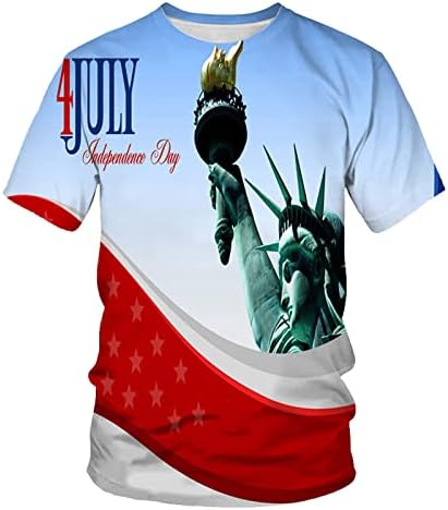 קיץ חולצות גדולות וגבוהות לגברים חולצות גברים שרוול קצר מזדמן וינטג ' יום עצמאות 3 חולצות דיגיטליות