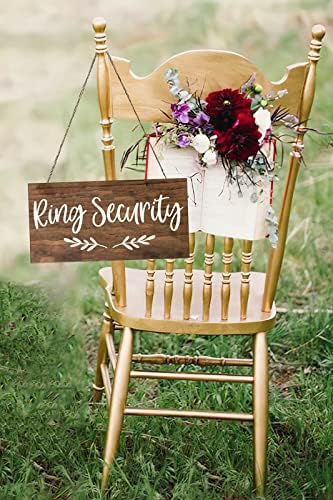 חותם אבטחה טבעת דיטום - 4 '' x 8 '' שלט טבעת - שלט עץ לחתונה - טקס חתונה - שלט חתונה עץ כפרי - שלטי
