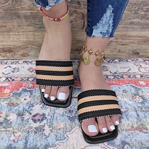 סנדלים אורטופדיים לנשים אופנה סנדלי אצבעות בוהן פתוחות שטוחות מגלשות עם נעלי בית רכות לקיץ