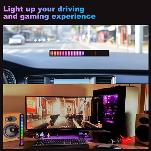 סרגל אור RGB Smart, אור LED מופעל קול, Aurtec RGB Sync Light Bar, משודרג 40 סיביות אורות איסוף קול צבעוניים