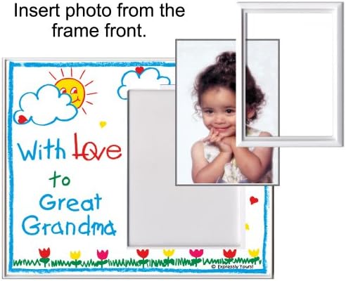באהבה לסבתא וסבא / מסגרת תמונה / מחזיק 3.5 איקס 5 תמונה / עיצוב פרחי שמש