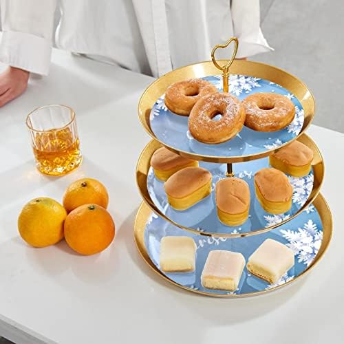 LYETNY 3 עוגת קינוח קינוח דוכן עמדת מאפה של קאפקייקס זהב למסיבת תה, חתונה ויום הולדת, רקע פתיתי