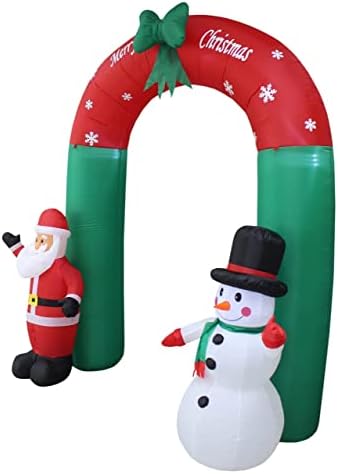 שני קישוטי מסיבות חג המולד צרור, כולל סנטה קלאוס מתנפח בגובה 8 מטר וחג המולד, וקשת קשת שלג, ואנימציה של דוב