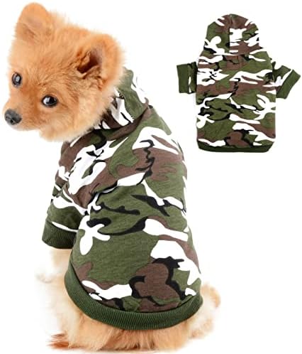 חולצת טי ברדס עם כלב ירוק של צבא ירוק חולצה בגדי כלבים קטנים הסוואה גופיות כותנה רכות בגדים בגדי חיות מחמד בנות,