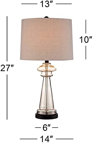 360 תאורה מנורת שולחן דליה 27 שומפניה ברורה גבוהה זכוכית זהב שחור טאוף בד תוף עיצוב גוון לסלון חדר שינה